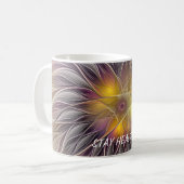 Farbige Blume, Abstrakter Fraktal Kaffeetasse (Vorderseite Links)