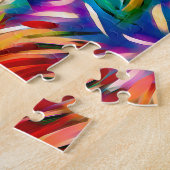 Farbige Blume Acrylic Paint Modern Floral Puzzle (Seite)