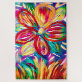 Farbige Blume Acrylic Paint Modern Floral Puzzle (Vertikal)