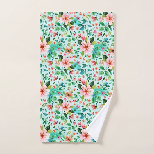 Farbige Blume am Meer Badhandtuch Set (Handtuch)