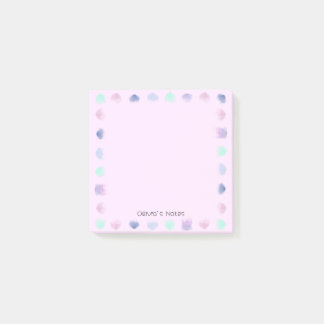 Farbige Blume Aquarell Personalisierter Name Post-it Klebezettel