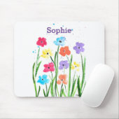 Farbige Blume Aquarellmalerei mit Mausklick Mousepad (Mit Mouse)
