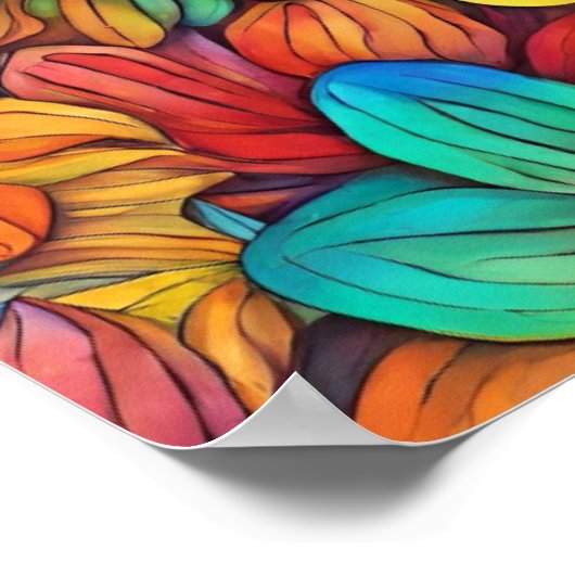 FARBIGE BLUME ART POSTER (Ecke)