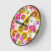 Farbige Blume Art Runde Wanduhr (Winkel)