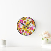 Farbige Blume Art Runde Wanduhr (Zuhause)