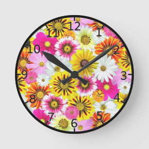 Farbige Blume Art Runde Wanduhr