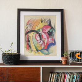 Farbige Blume (auch Abstrakte Formen) von Franz Ma Poster