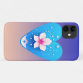 Farbige Blume auf blauem Hintergrund Case-Mate iPhone Hülle (Rückseite (Horizontal))