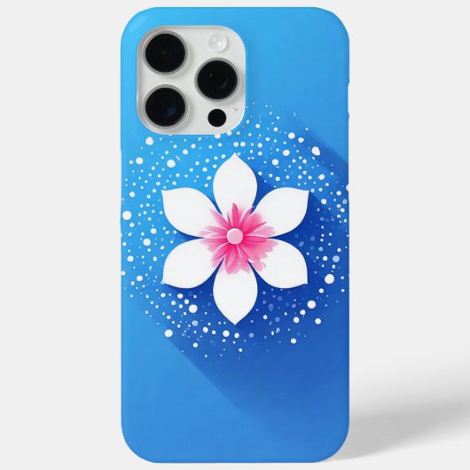 Farbige Blume auf blauem Hintergrund Case-Mate iPhone Hülle (Rückseite)
