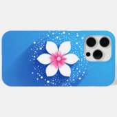 Farbige Blume auf blauem Hintergrund Case-Mate iPhone Hülle (Rückseite (Horizontal))