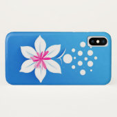 Farbige Blume auf blauem Hintergrund Case-Mate iPhone Hülle (Rückseite (Horizontal))