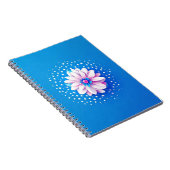 Farbige Blume auf blauem Hintergrund Notizblock (Rechte Seite)
