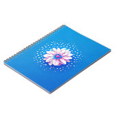Farbige Blume auf blauem Hintergrund Notizblock (Linke Seite)