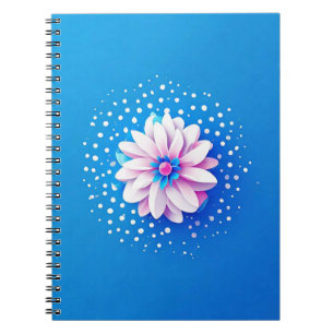 Farbige Blume auf blauem Hintergrund Notizblock