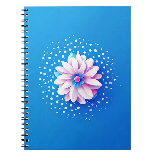Farbige Blume auf blauem Hintergrund Notizblock (Vorderseite)