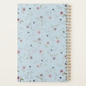 Farbige Blume auf Blue Personalisiert Planner Planer (Rückseite)