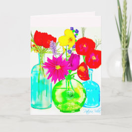 Farbige Blume auf der Blankokarte Karte
