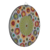 Farbige Blume auf der White Dartboard Dartscheibe (Vorderseite Links)