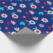 Farbige Blume auf einem dunkelblauen Hintergrund Geschenkpapier (Ecke)