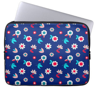Farbige Blume auf einem dunkelblauen Hintergrund Laptopschutzhülle