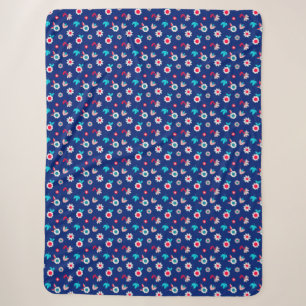Farbige Blume auf einem dunkelblauen Hintergrund Sherpadecke
