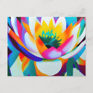 Farbige Blume auf einem lotus-schwarzen Hintergrun Postkarte