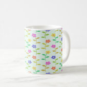 Farbige Blume auf hellgrün Kaffeetasse (VorderseiteRechts)