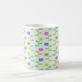 Farbige Blume auf hellgrün Kaffeetasse (Mittel)