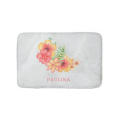 Farbige Blume auf Marmor Badematte (Vorderseite)