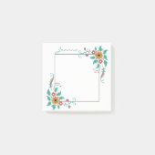 Farbige Blume auf Rahmen Post-it Klebezettel (Vorderseite)