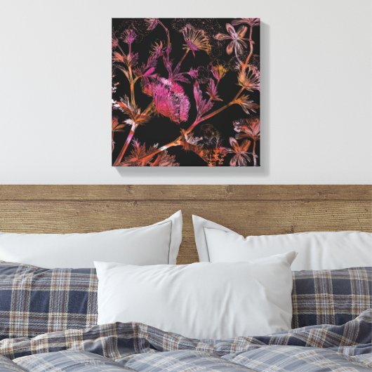 Farbige Blume auf schwarzen Leinwand (Insitu (Schlafzimmer))