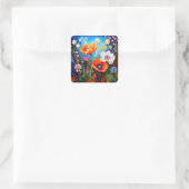 Farbige Blume Aufkleber (Tasche)