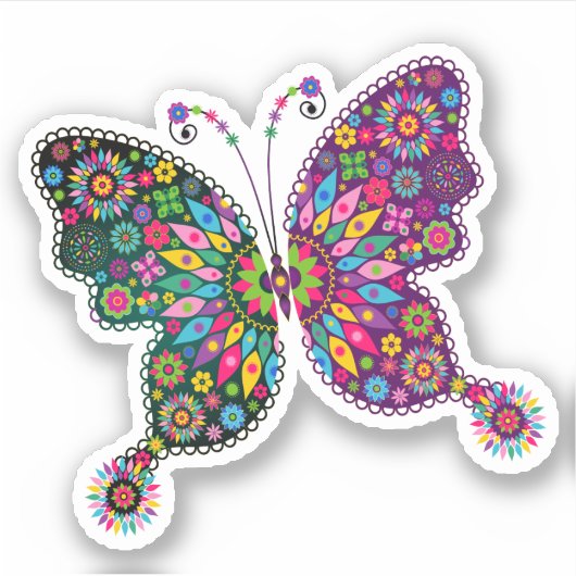 Farbige Blume Aufkleber (Vorderseite)