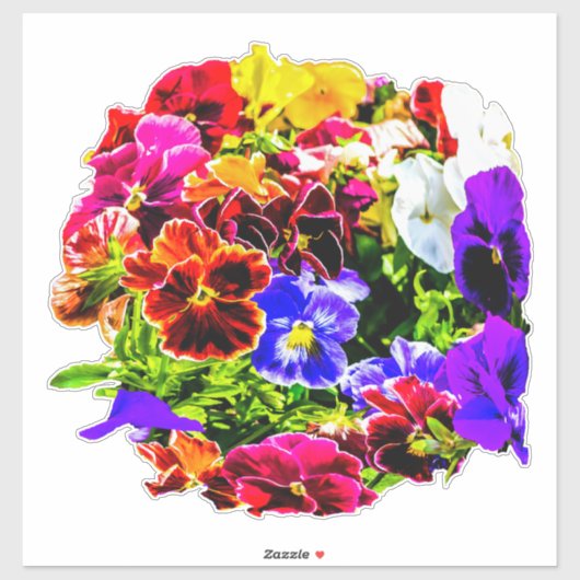Farbige Blume Aufkleber (Blatt)