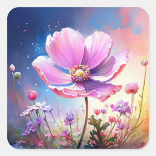 Farbige Blume Aufkleber