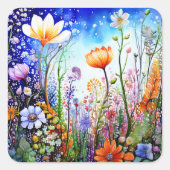 Farbige Blume Aufkleber (Vorderseite)