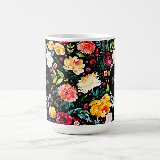 Farbige Blume aus dem Englischen Garten Kaffeetasse (Mittel)