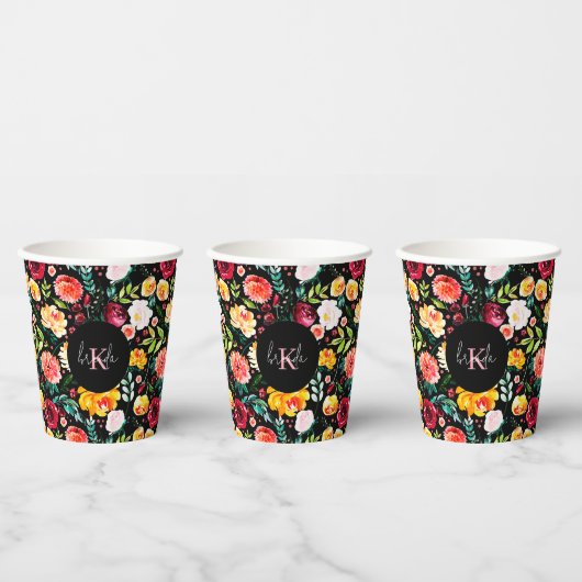 Farbige Blume aus dem Englischen Garten Pappbecher (Multi)