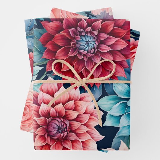 Farbige Blume aus Hütte Geschenkpapier Set
