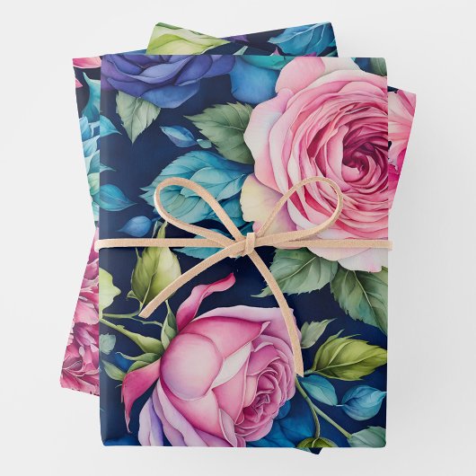Farbige Blume aus Hütte Geschenkpapier Set