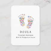 Farbige Blume Baby Footprint Logo Visitenkarte (Vorderseite)