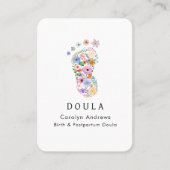 Farbige Blume Baby Footprint Logo Visitenkarte (Vorderseite)