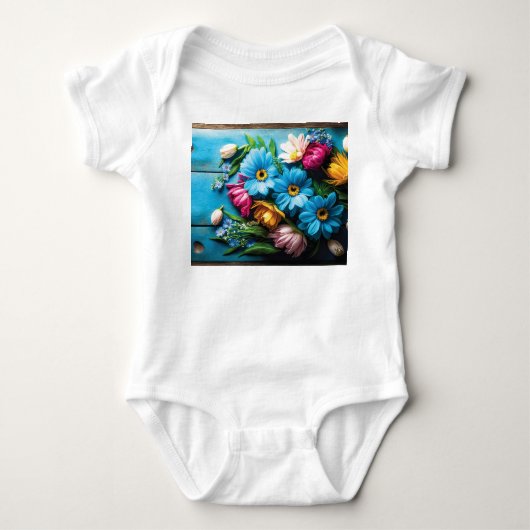 Farbige Blume Baby Strampler (Vorderseite)