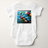 Farbige Blume Baby Strampler (Rückseite)