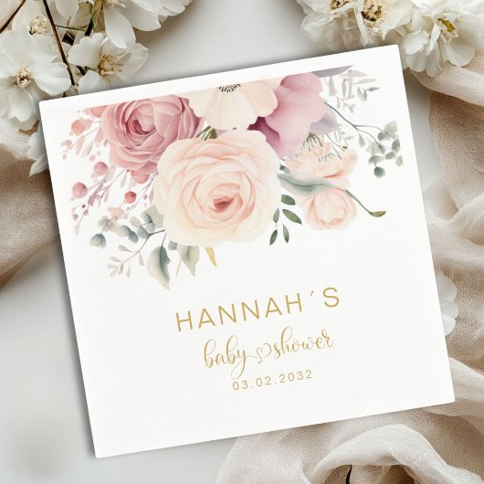 Farbige Blume, Babydusche Serviette