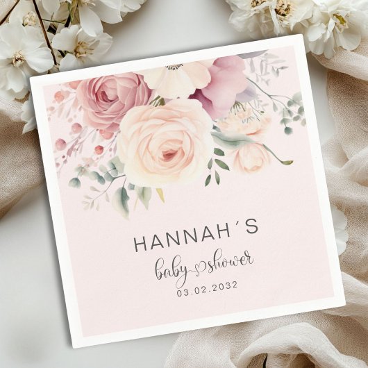 Farbige Blume, Babydusche Serviette