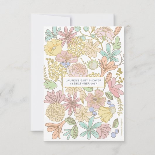 Farbige Blume Babyduschenempfangskarten Einladung (Rückseite)