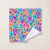 farbige Blume Badhandtuch Set (Waschlappen)