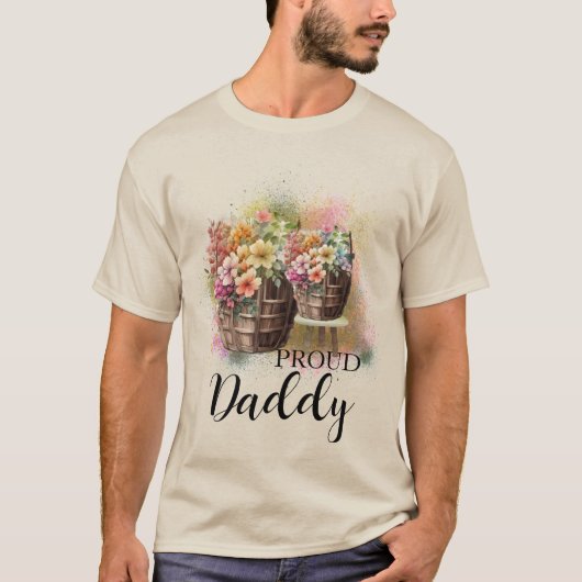 Farbige Blume Barrel Baby Dusche Basic T-Shirt (Vorderseite)