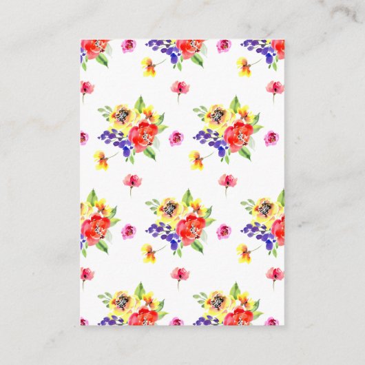 Farbige Blume Begleitkarte (Rückseite)